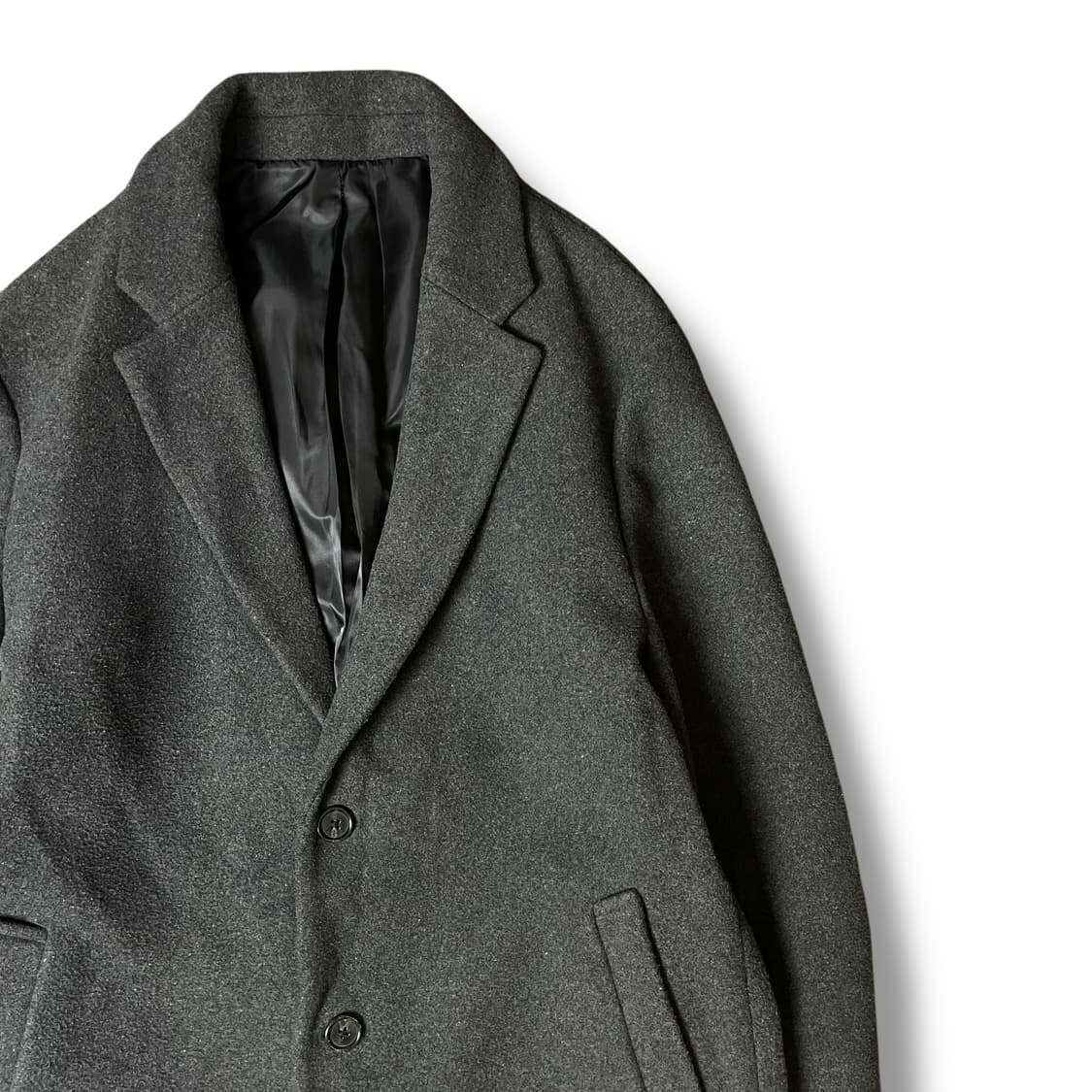 지오다노 그레이 울 혼방 싱글 코트 105 상품이미지3