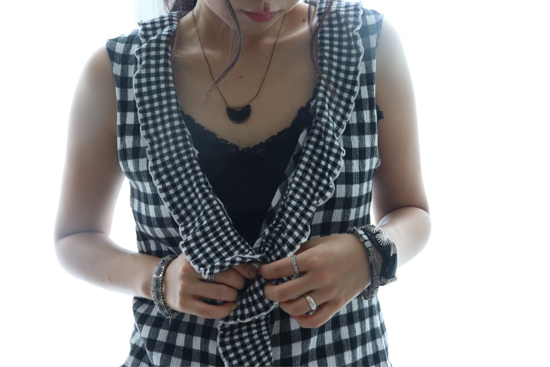 [Tsumori Chisato] Gingham Crinkle Blouse 상품이미지5