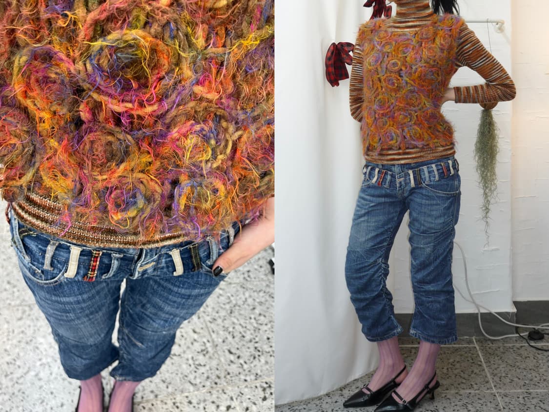 bohemian rose knit vest 상품이미지1