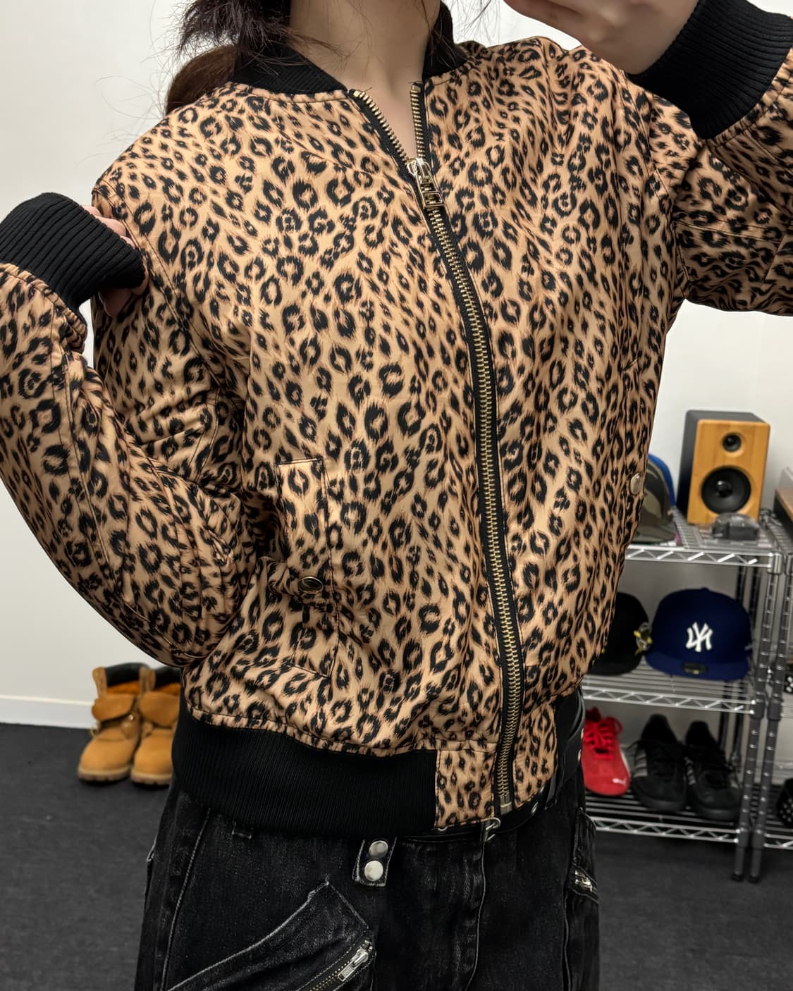 올드 빈티지 레오파드 블루종 자켓 상품이미지2