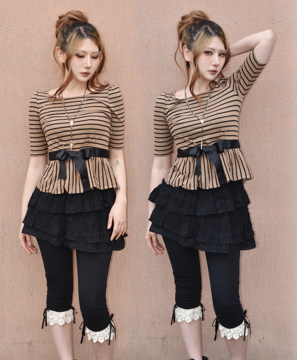 리본스트라이프 반팔T 상품이미지6