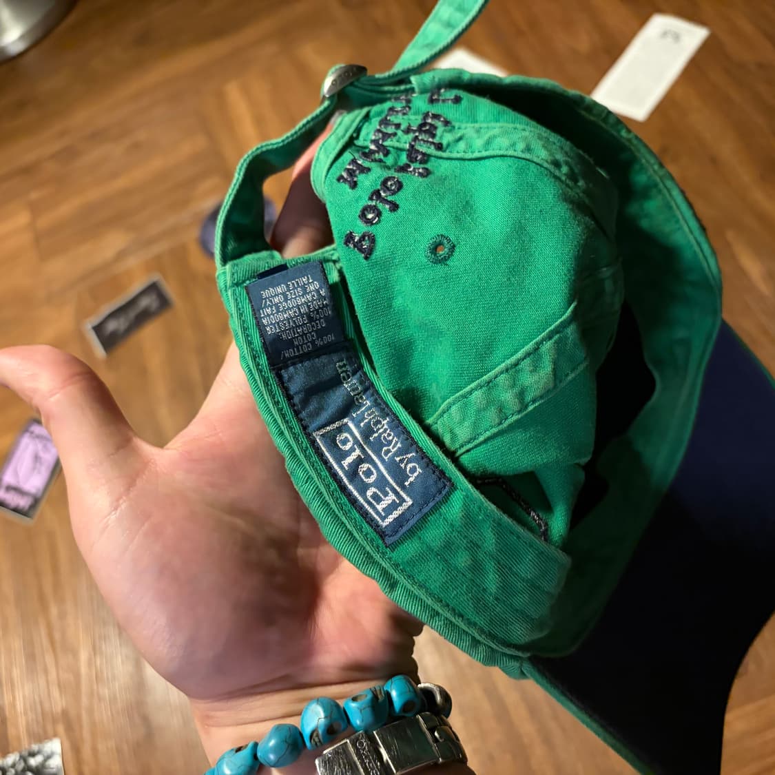 90S POLO RALPH LAUREN 그린 빈티지 볼캡 상품이미지7