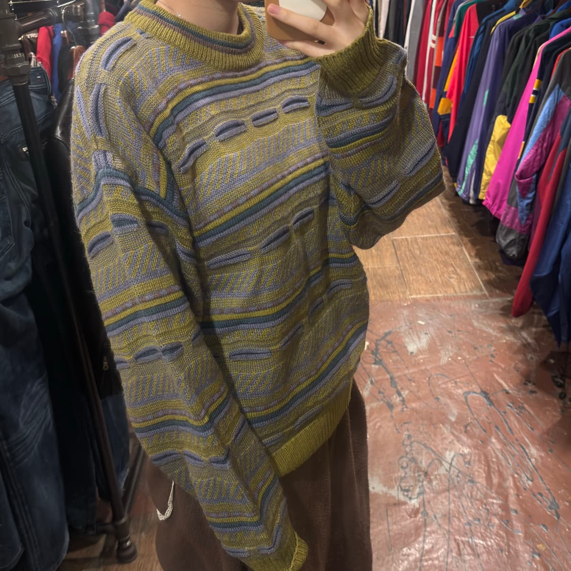 [Hi] 그린 패턴 스웨터 니트 상품이미지3