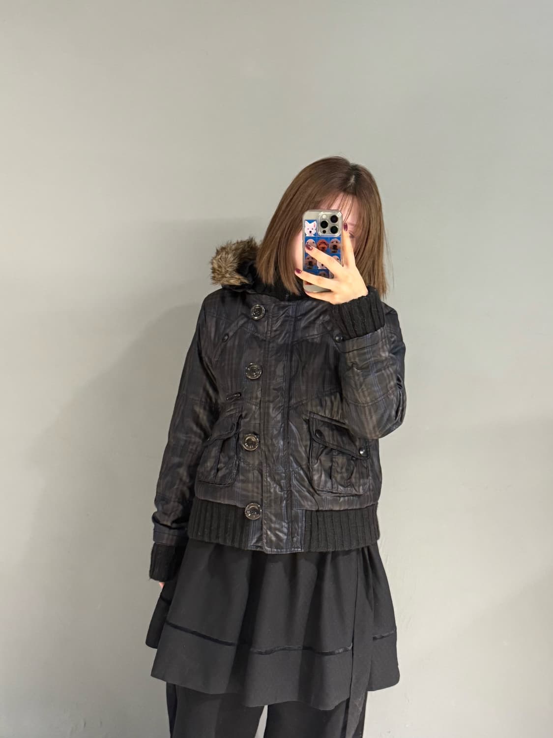 check pattern pocket detail n2b padding 상품이미지1