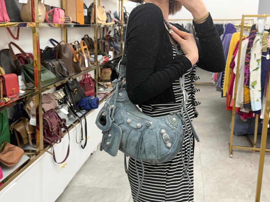 발렌시아가 르카골 데님 라인 스톤 스몰 사이즈 (정품) 상품이미지1