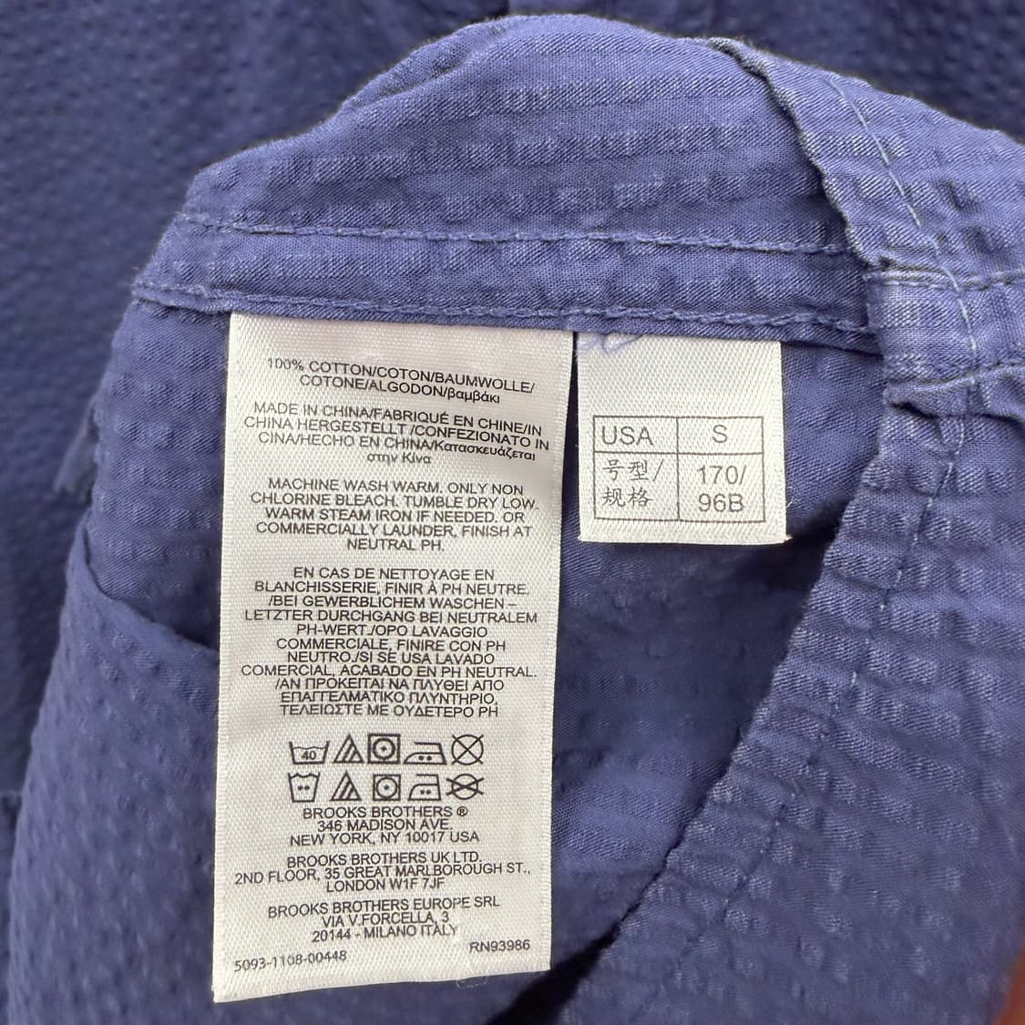 브룩스 브라더스 네이비 시어서커 리젠트 셔츠 S 상품이미지8