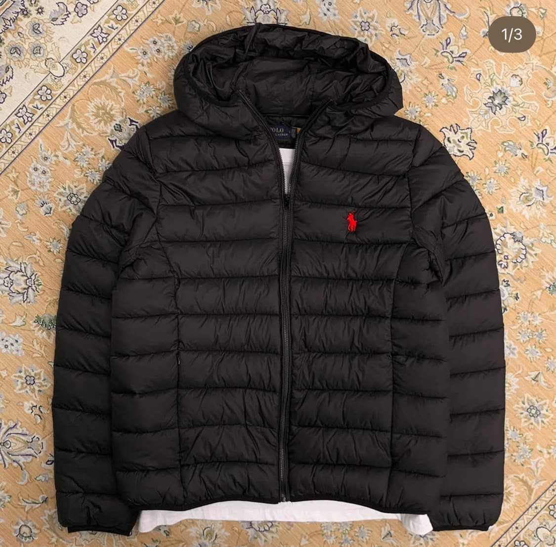 폴로 랄프로렌 블랙 경량 후드 패딩 상품이미지1