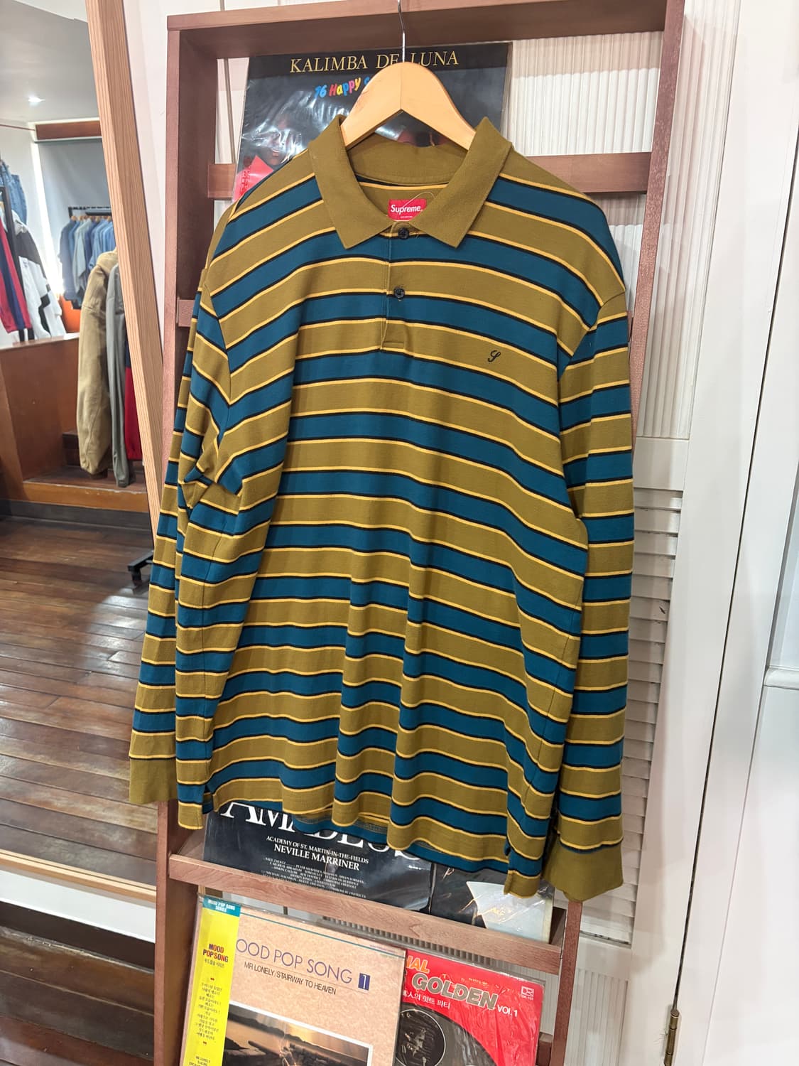 18AW 슈프림 스트라이프 럭비 셔츠 상품이미지1