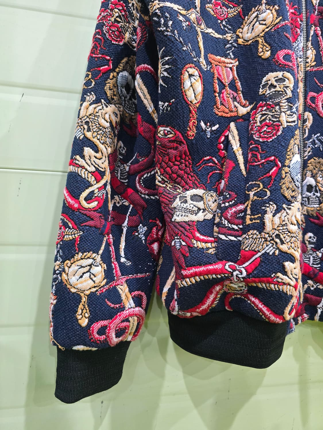 자라 패턴 자수 봄버 자켓 XL 상품이미지8