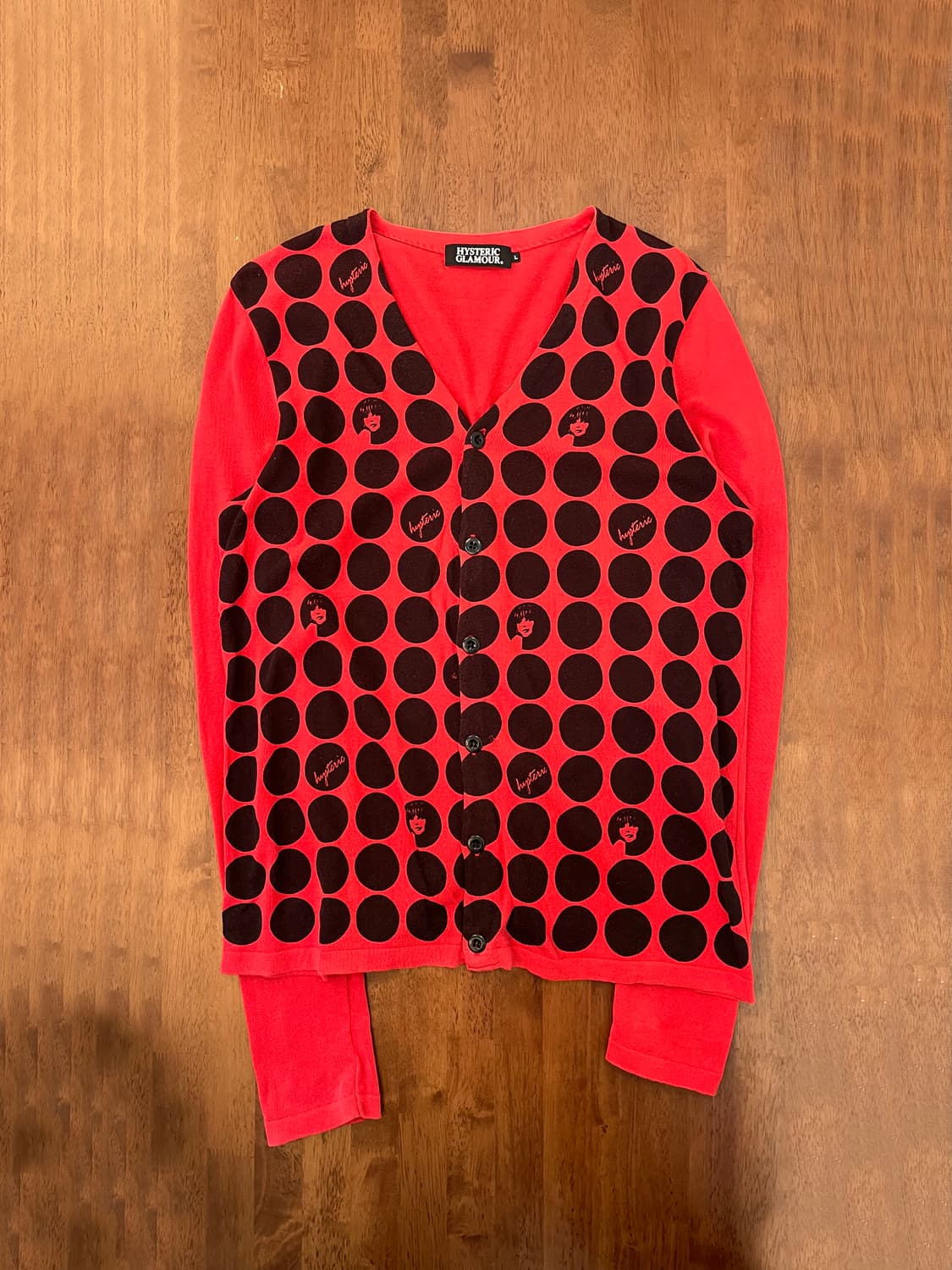 히스테릭 글래머 걸 로고 도트 패턴 가디건 상품이미지1