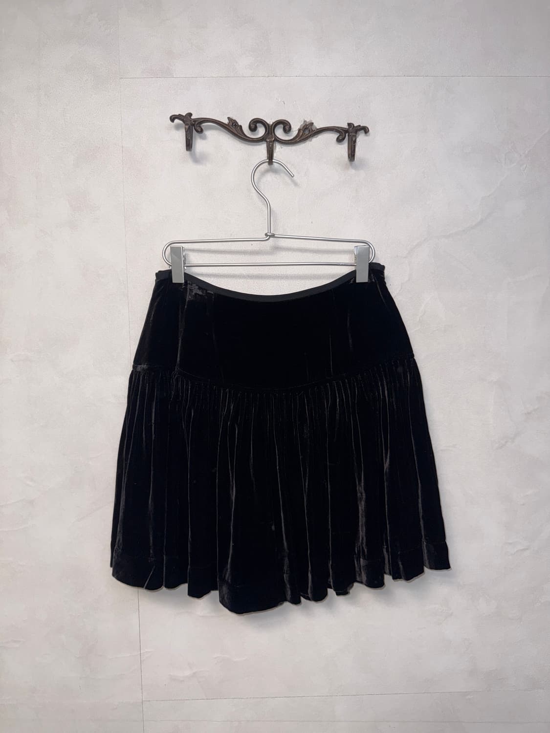 Polo Ralph Lauren black velvet pleats sk 상품이미지2