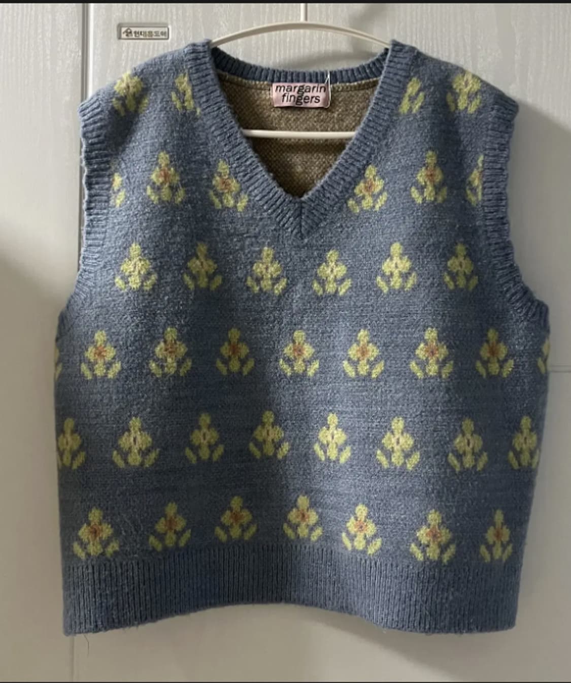 마가린핑거스 하늘색 플라워패턴 니트 베스트
 상품이미지2