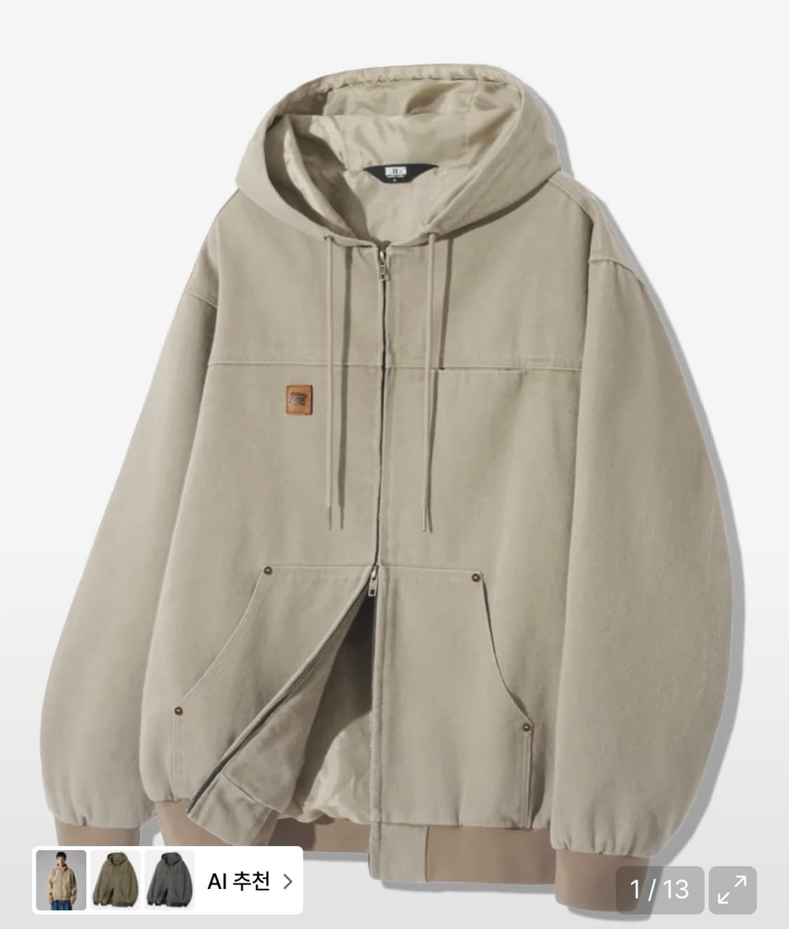 무신사 트릴리온 빈티지 워싱 후드 집업 105 상품이미지3