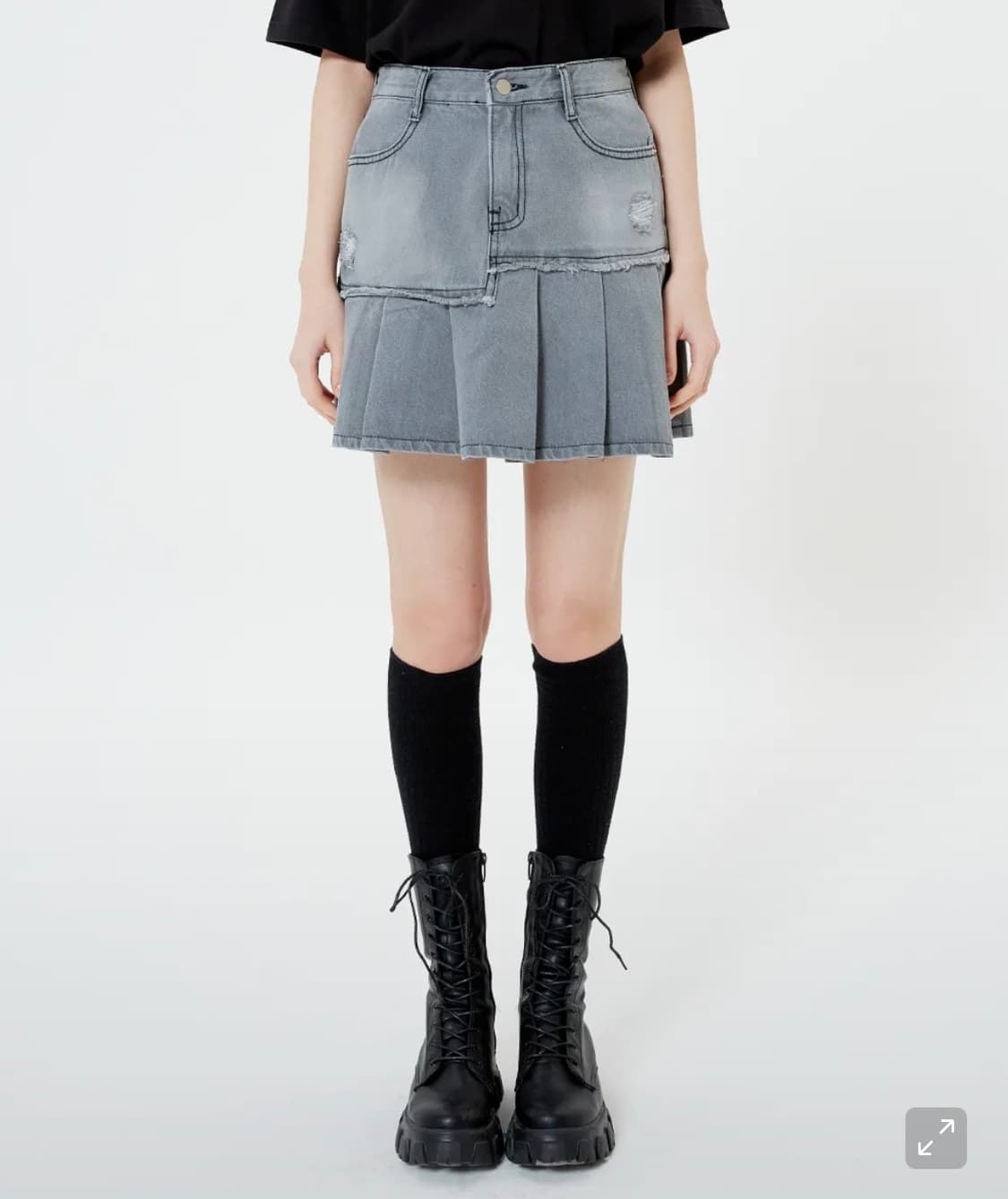 메인부스 Damage Denim Skirt(GRAY) 상품이미지5