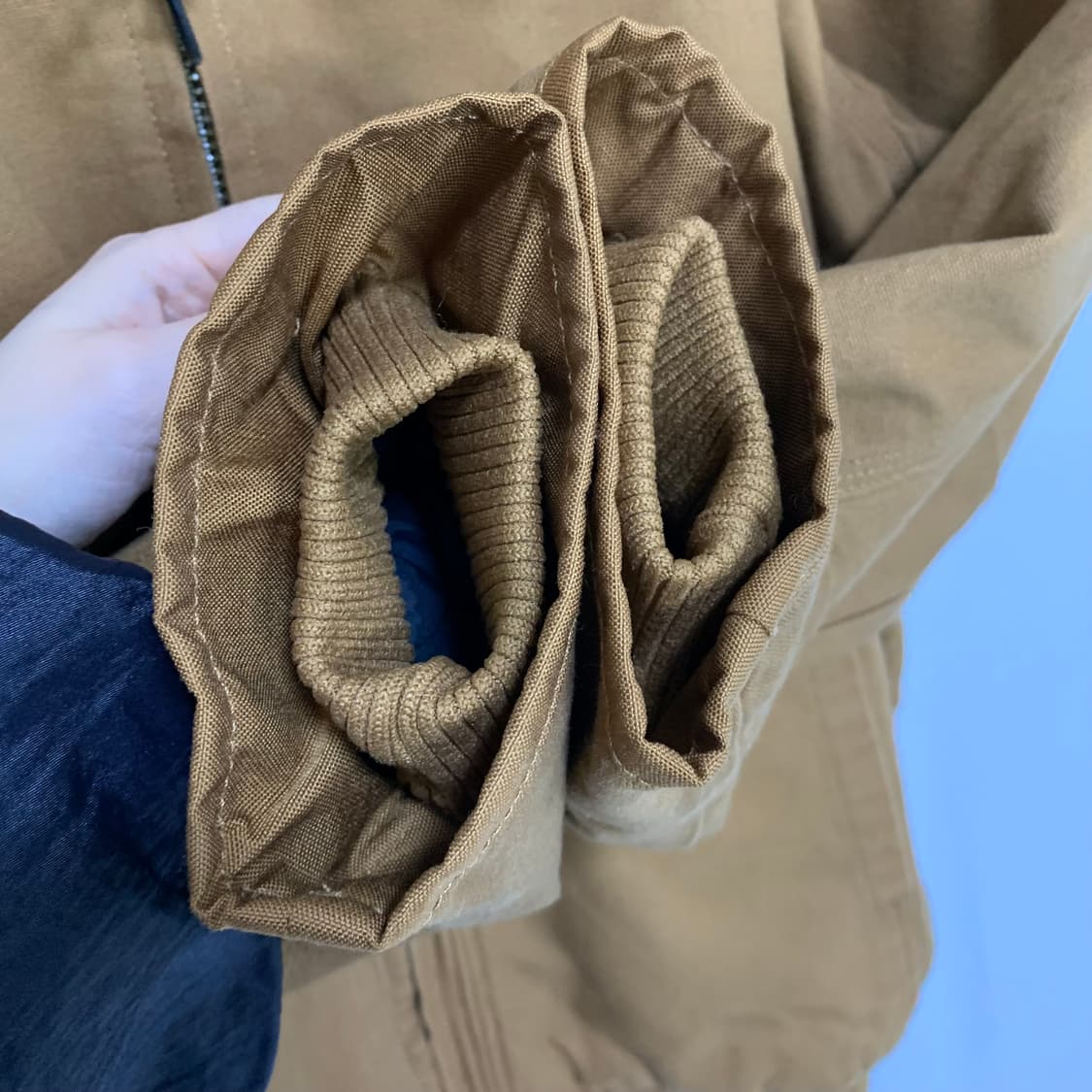 칼하트 빈티지 후드 봄버 자켓 카멜 브라운 XL 남녀공용 루즈핏 상품이미지10