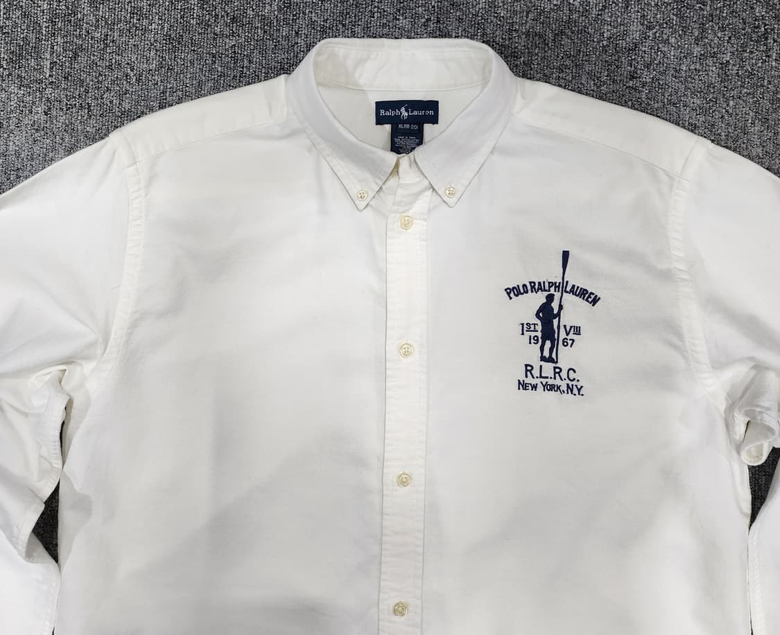 폴로 랄프로렌 빈티지 옥스포드 자수 셔츠 XL 상품이미지3