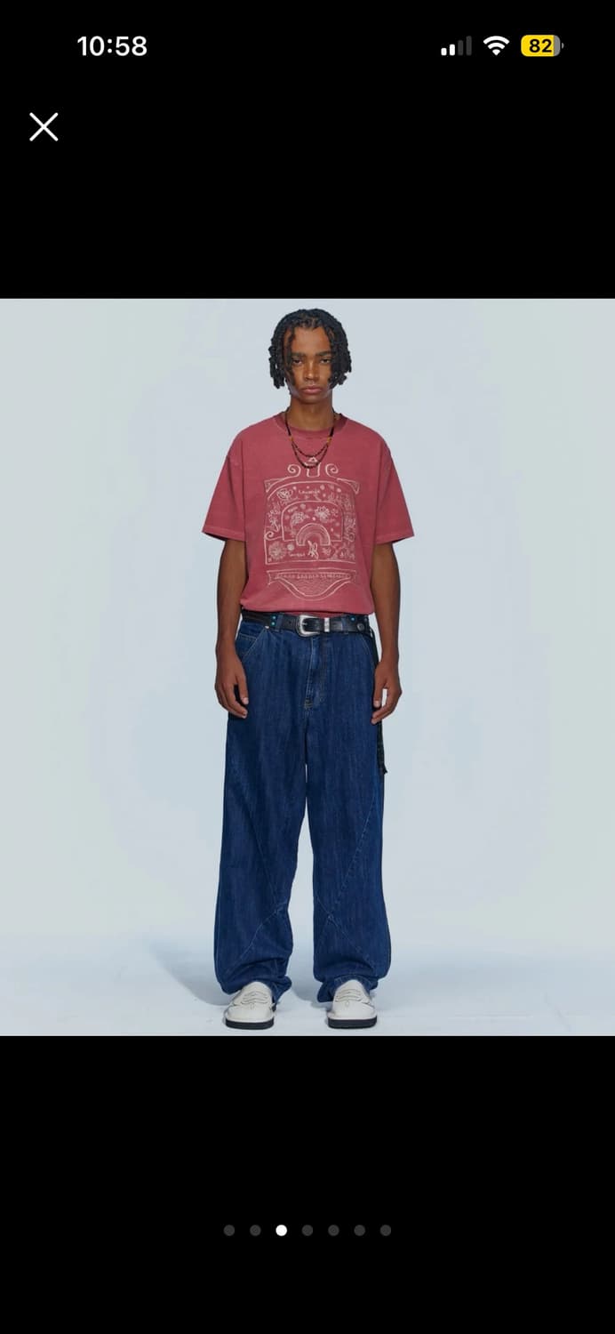 [앤더슨벨] 휴즈 보이 와이드 레그 진 (ADSB 블루 데님, 36) 상품이미지3