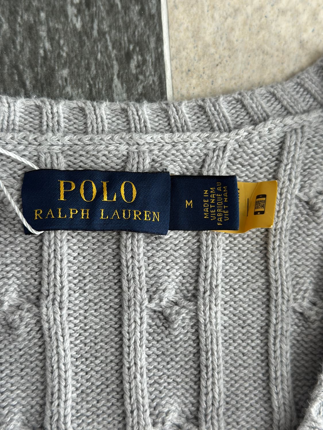 폴로 랄프로렌 그레이 V넥 케이블 니트  상품이미지8