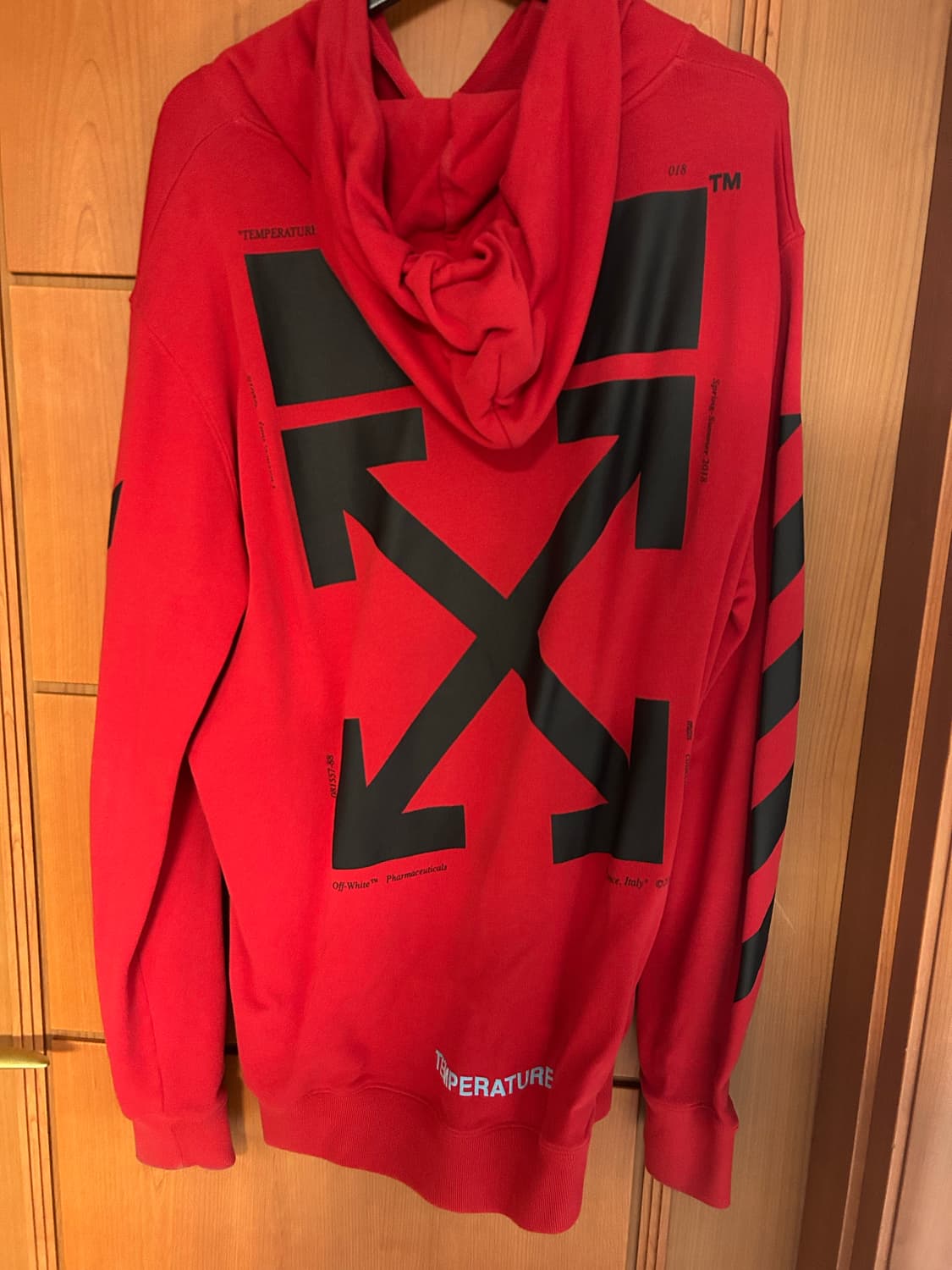 18SS 오프화이트 모나리자 후드 레드 상품이미지2