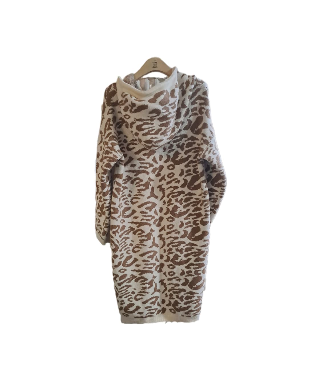 레오파드 니트 롱 원피스 베이지 상품이미지2