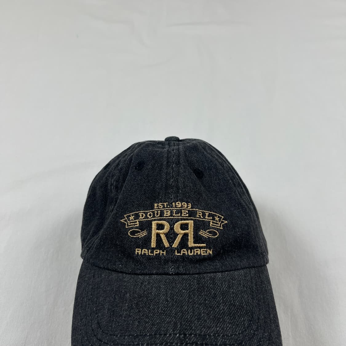더블알엘 double rl rrl 로고 데님 가죽스트랩 볼캡 모자 상품이미지3