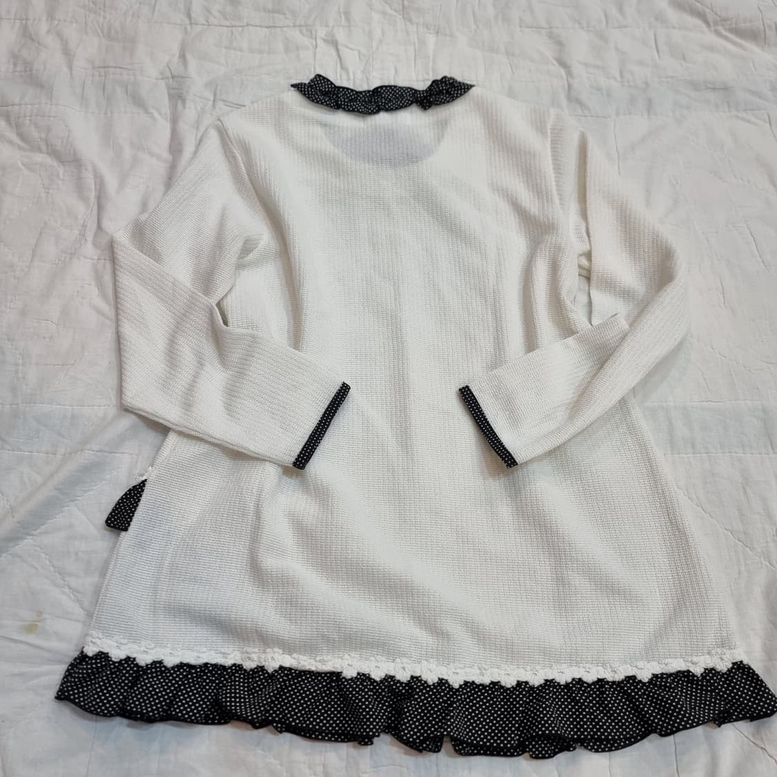 도트 프릴 리본 튜닉 원피스 상품이미지4