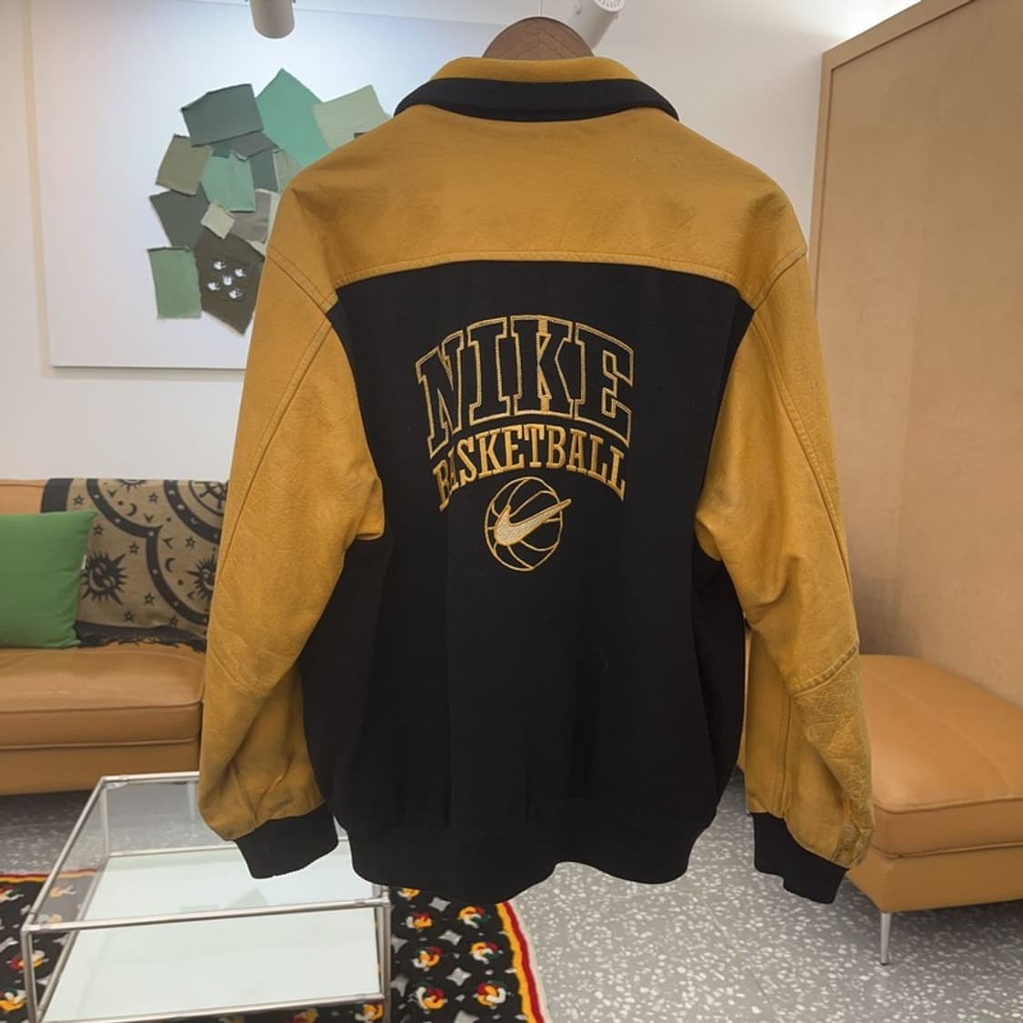 나이키 올드스쿨 레트로 빈티지 소가죽 바시티자켓 100 C07690 상품이미지3