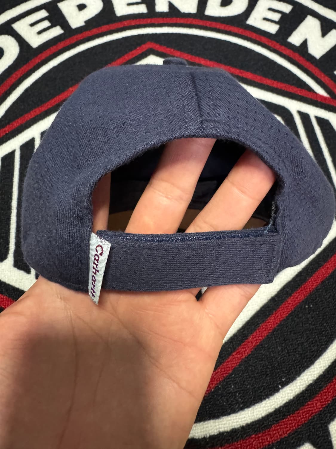 칼하트 워크웨어 로고 블루 훅 앤 루프 백 클로져 햇 상품이미지5