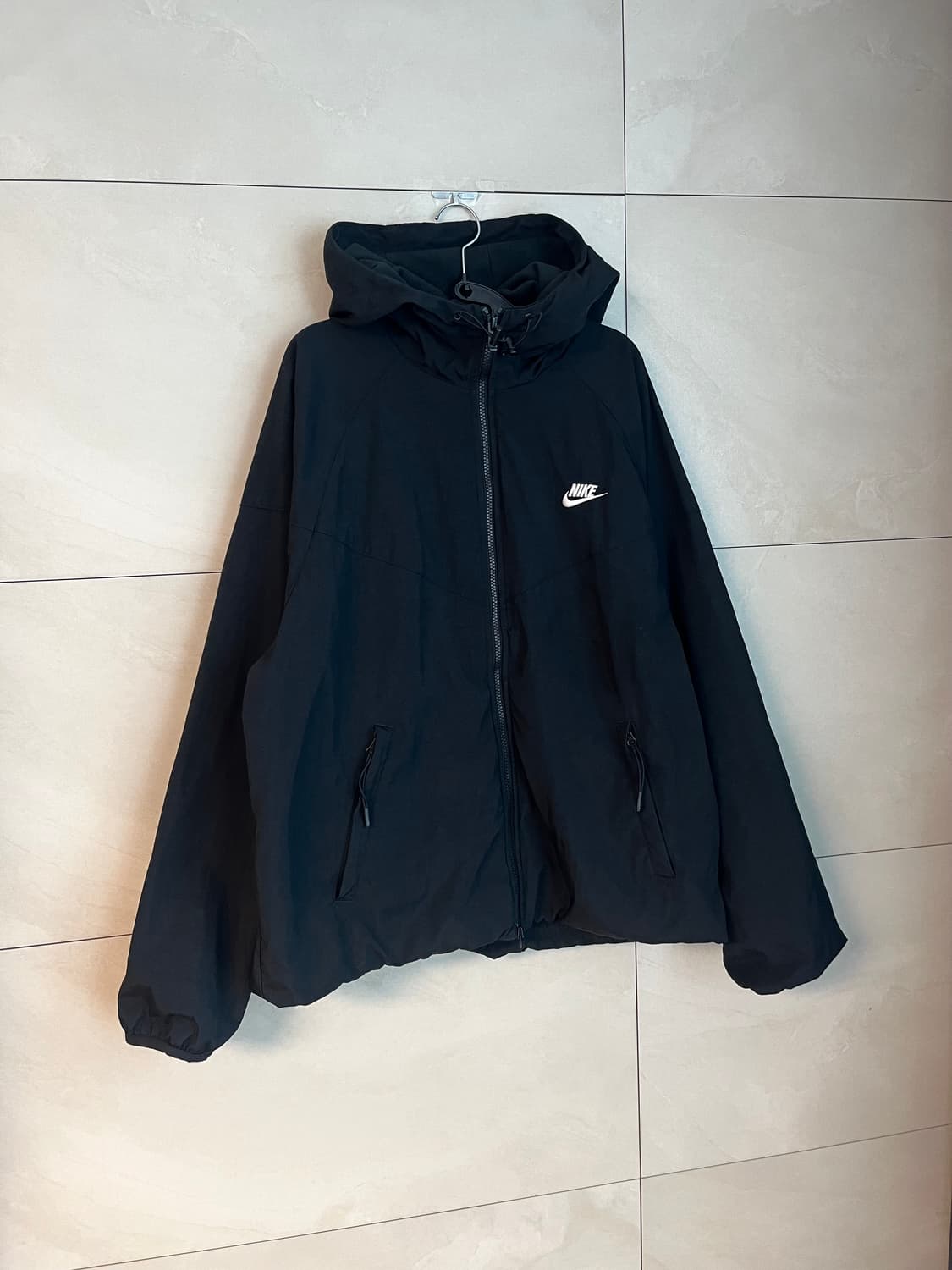 [2XL/110] 나이키 윈드러너 우븐 기모 바람막이 자켓 블랙  상품이미지2