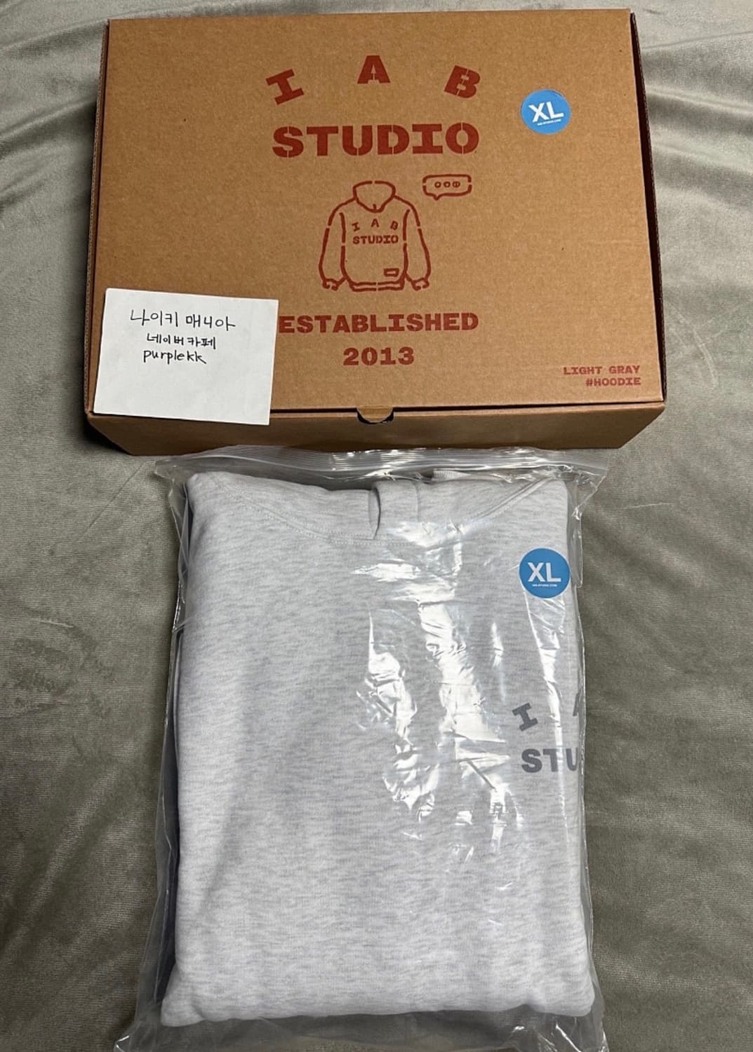[XL] 아이앱 스튜디오 후드 라이트 그레이 상품이미지2