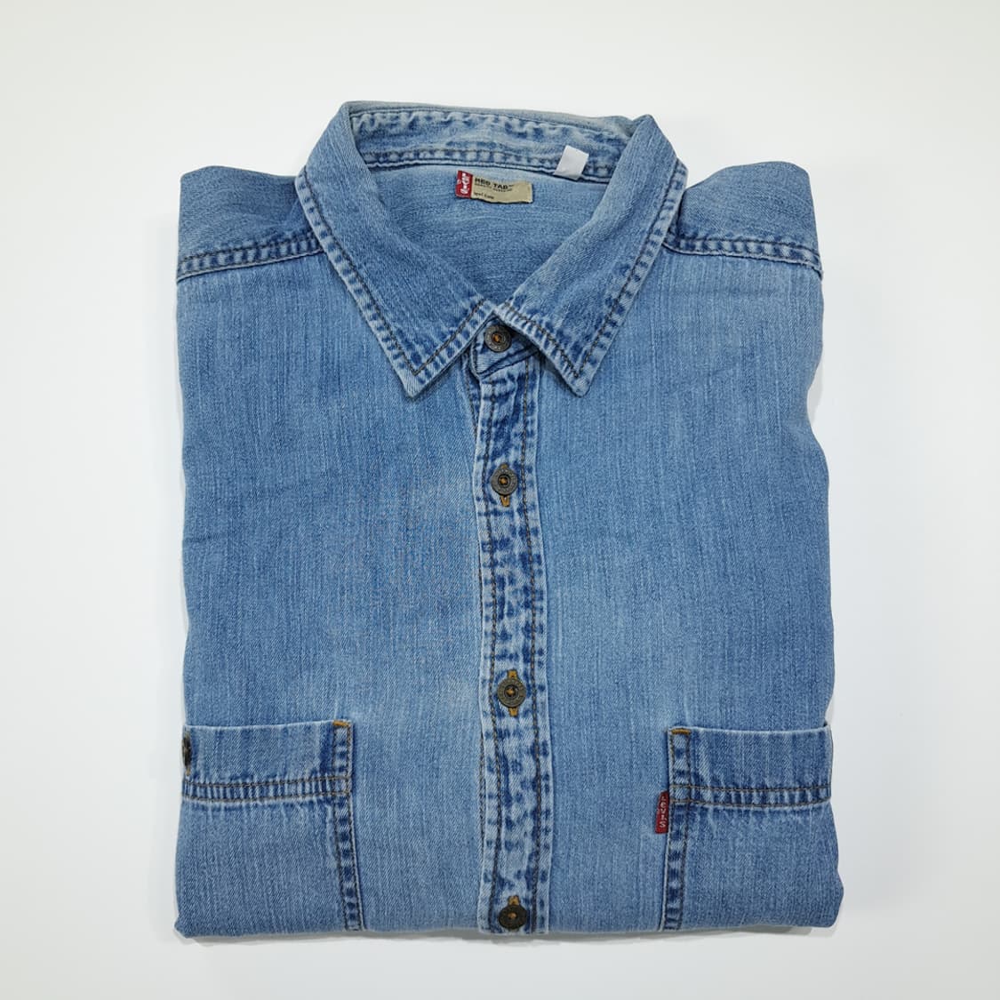 CL396 XL 리바이스 00s 코튼 라이트블루 데님셔츠 셔츠남방 상품이미지8