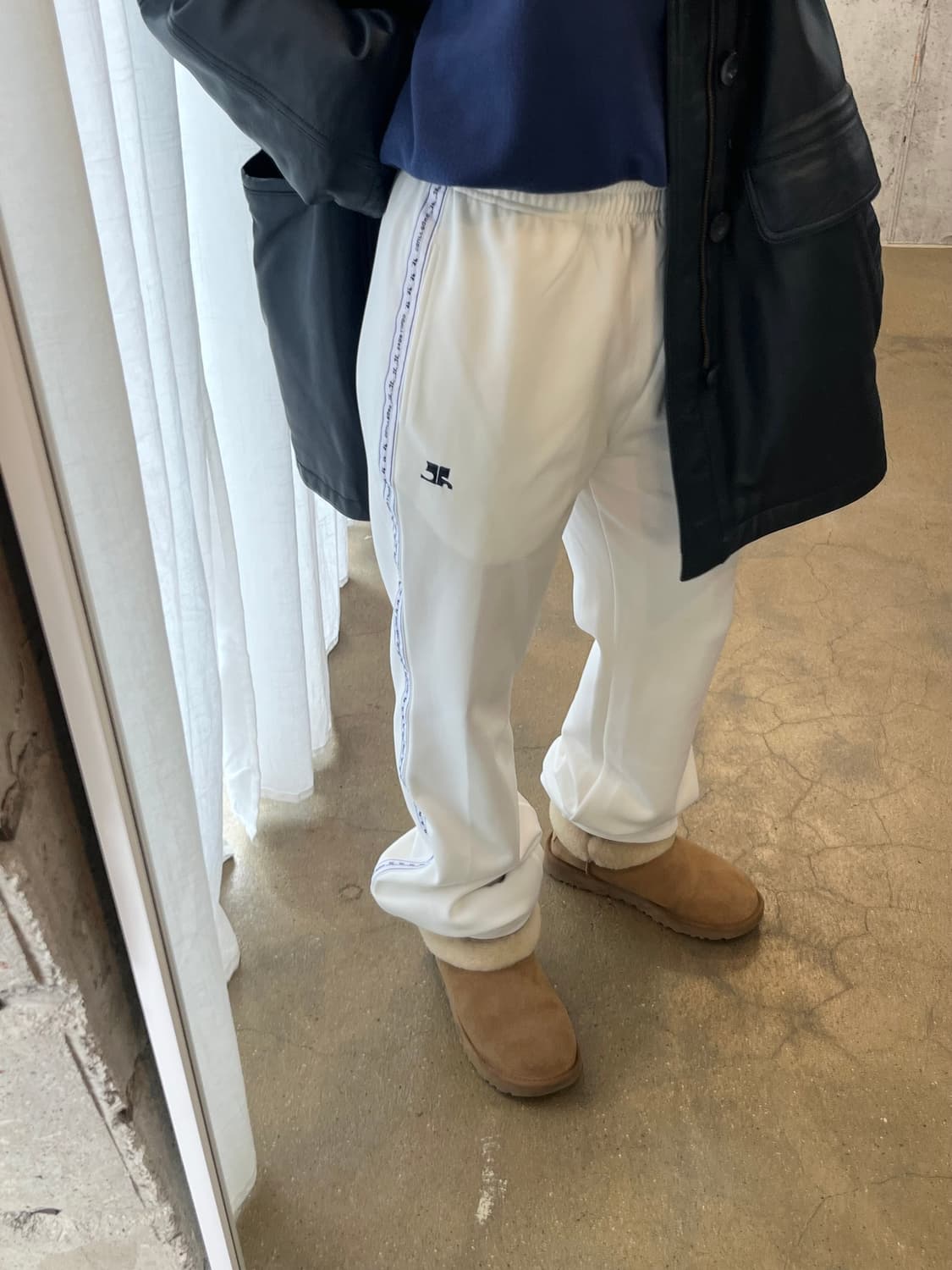 COURREGES 꾸레쥬 로고 팬츠 아이보리 M 상품이미지2