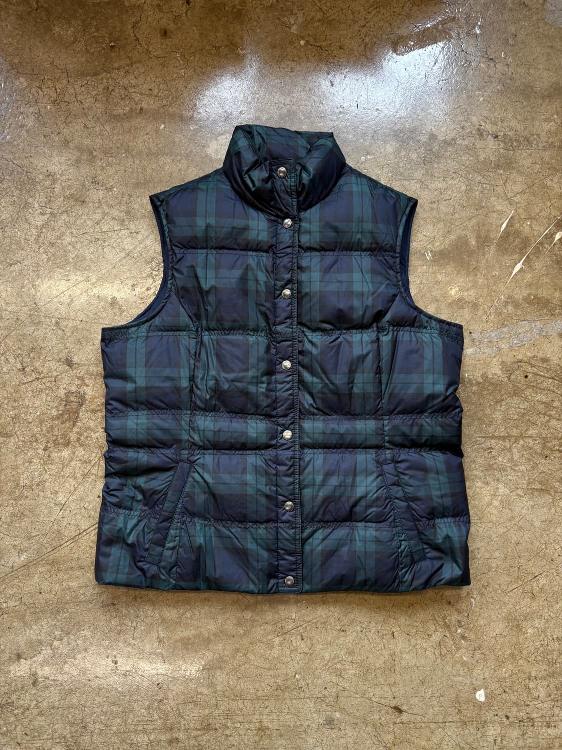 Lands End 타탄 체크 다운 베스트 상품이미지1