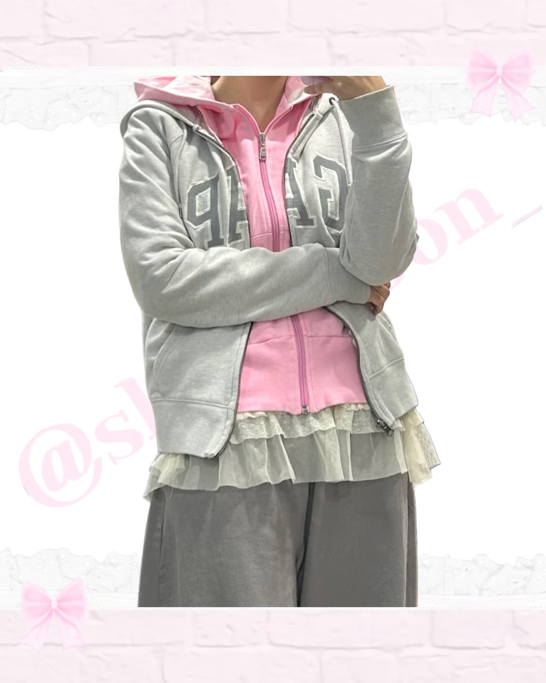 갭 연회색 그레이 후드집업 상품이미지3