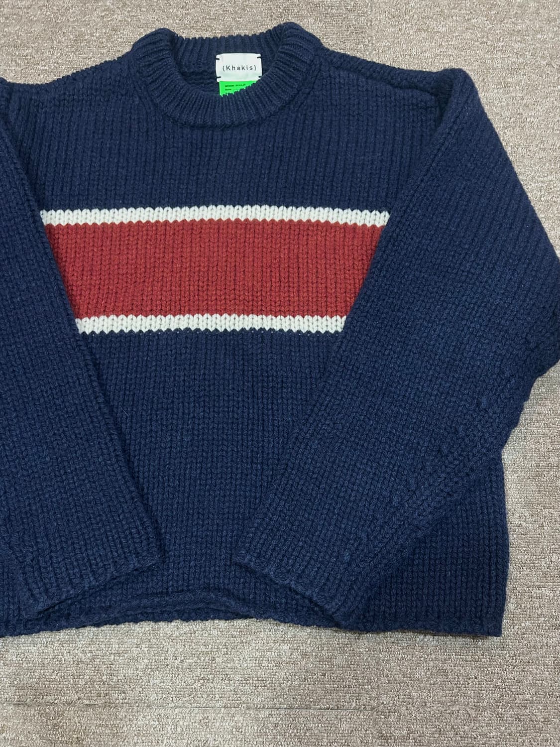 카키스 빅 보더 스트라이프 니트 M 상품이미지2