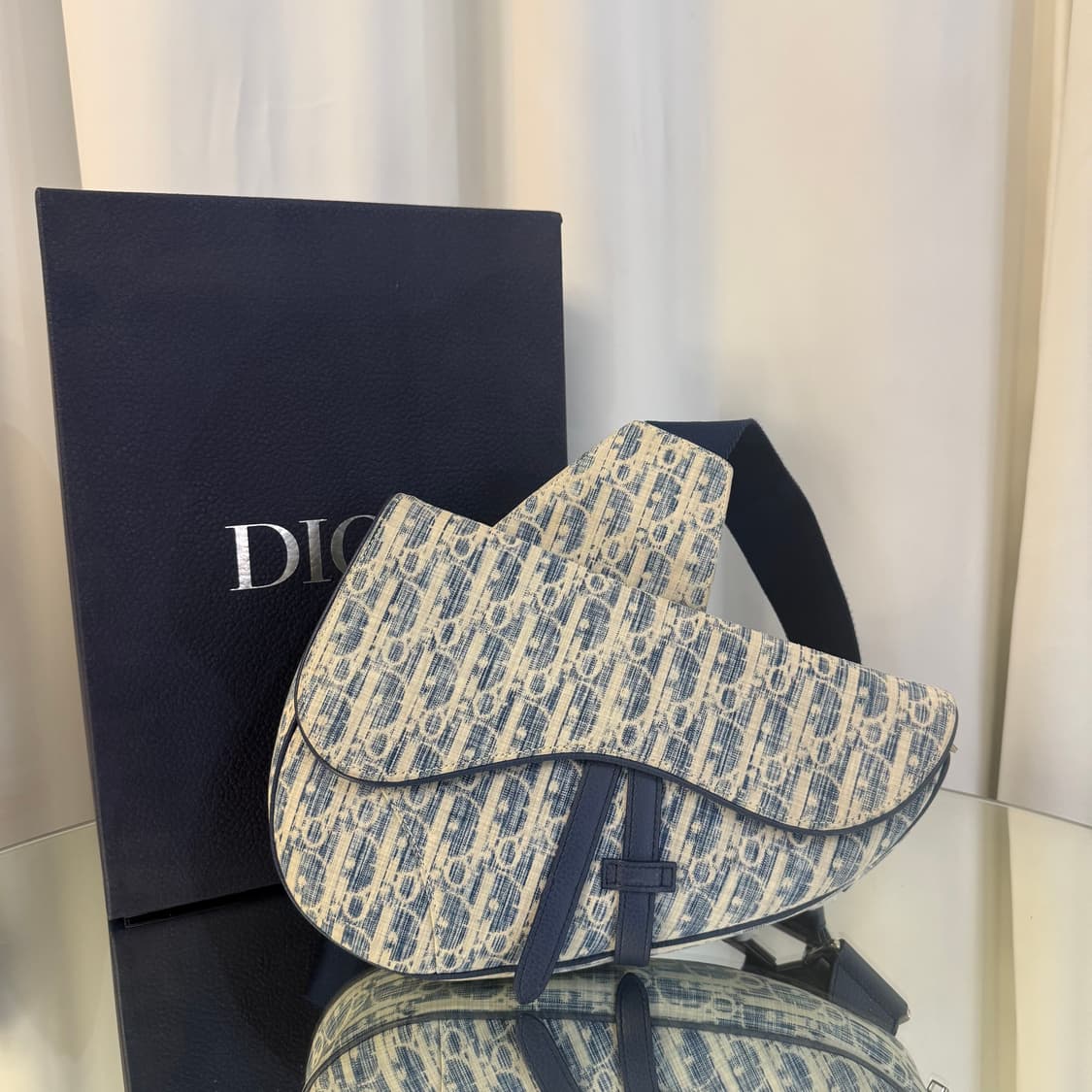 [정품] 디올 오블리크 카스리 데님 새들백 상품이미지2