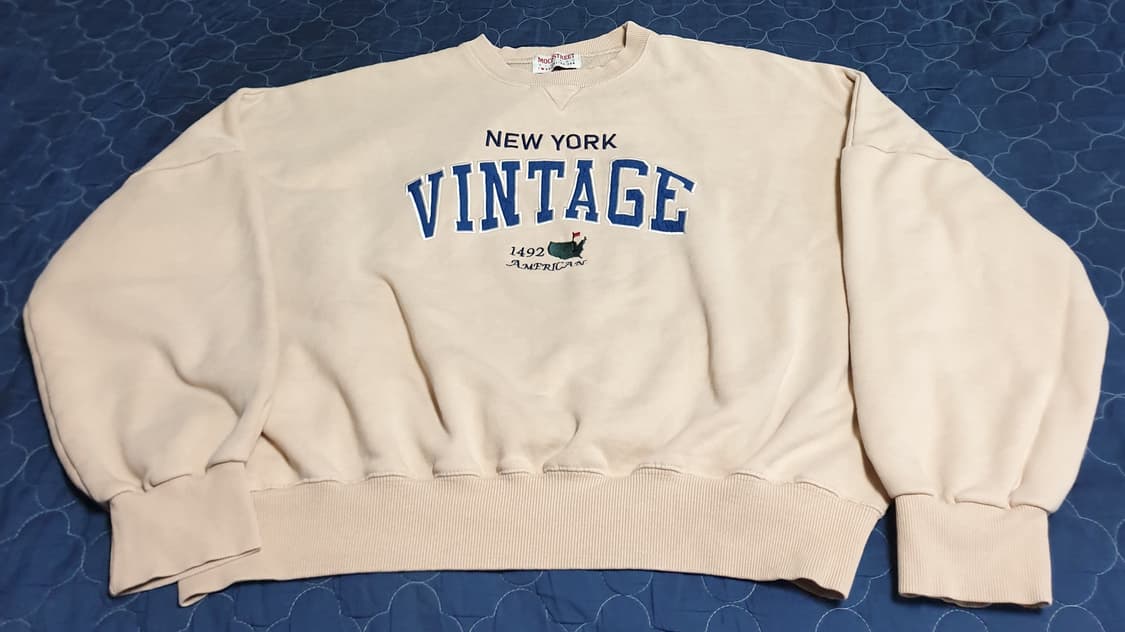 모코스트릿 빈티지 기모맨투맨 베이지 (XXL) 상품이미지1