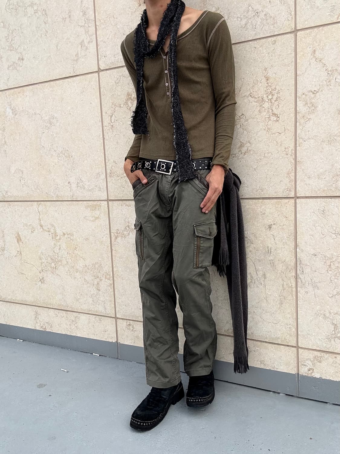 “NICOLE” Y2K Grunge Mood Leather Detail  상품이미지1