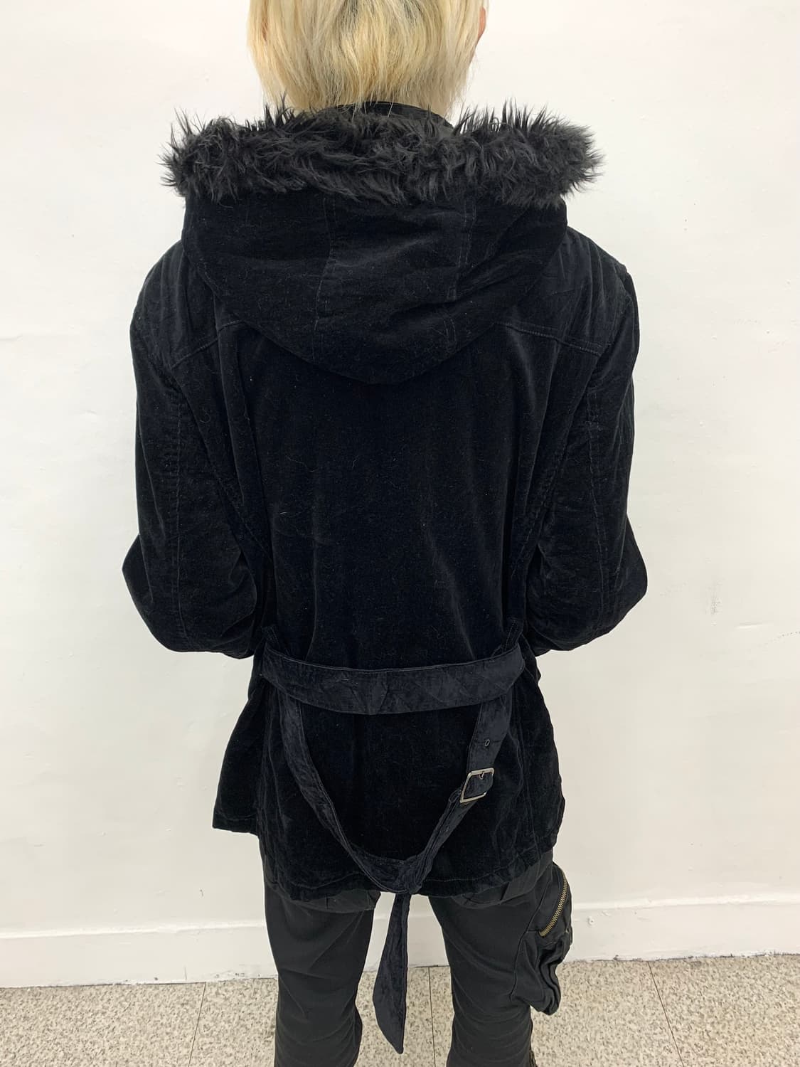 Comme ca ism fur hood velour jacket   상품이미지3