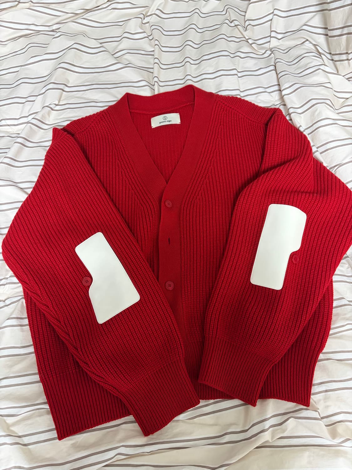 (XL) 이얼즈어고 로버 울 가디건 레드(두꺼운 버전) 상품이미지3