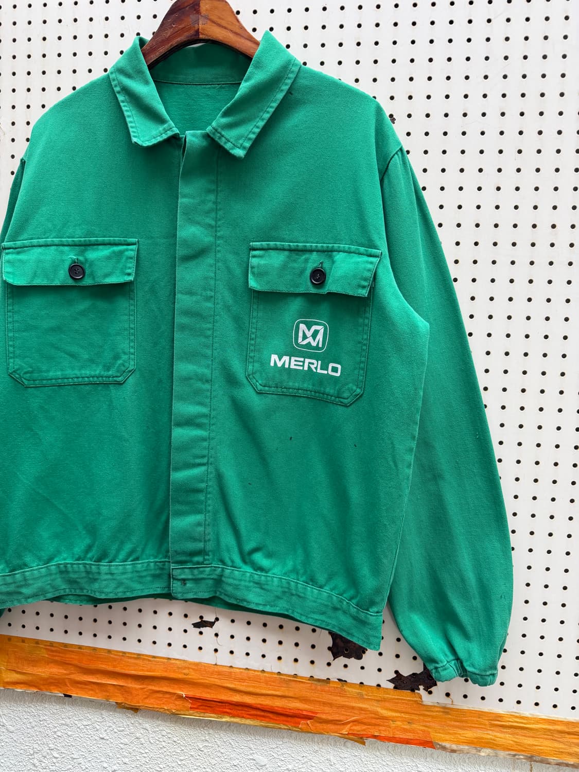 1990s ITALIAN GREEN MECHANIC 프렌치워크 블루종봄버 상품이미지7