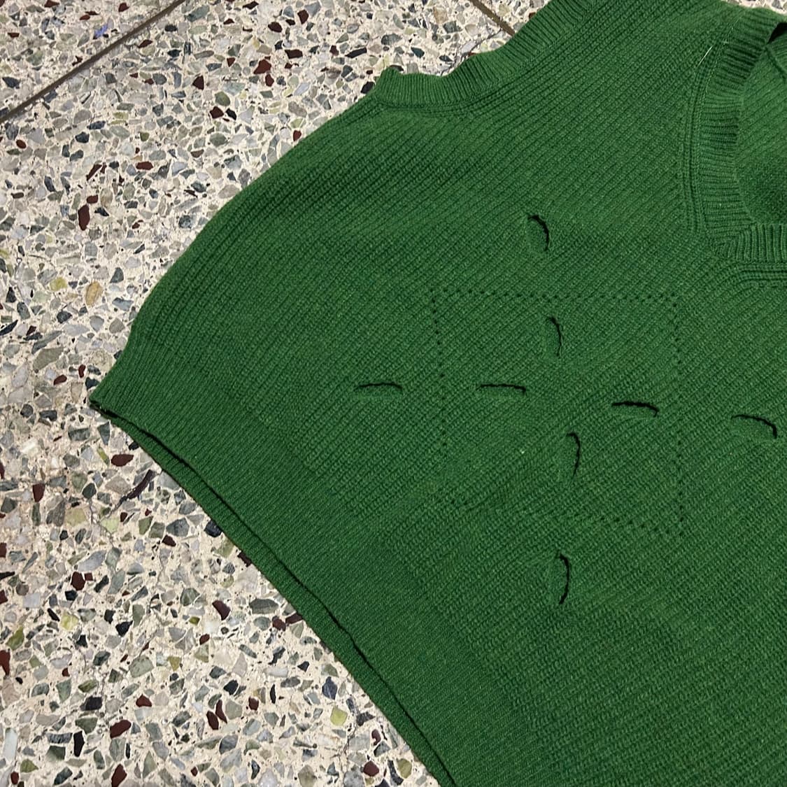 문선(Moonsun) 그린 니트 베스트 상품이미지3