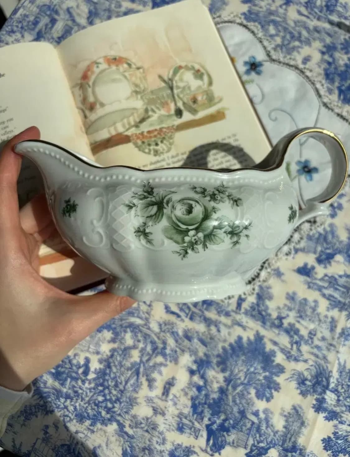 독일 빈티지 젤트만바이덴 바바리아 비엔나로즈 그레이비 소스보트 상품이미지1