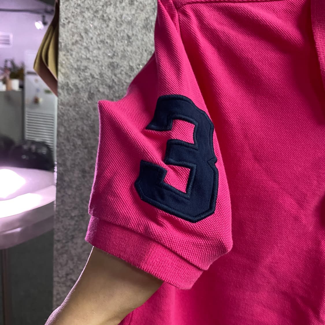 폴로랄프로렌 빅포니 핫핑크 넘버3 카라넥티 반팔 티셔츠 B4612  상품이미지4