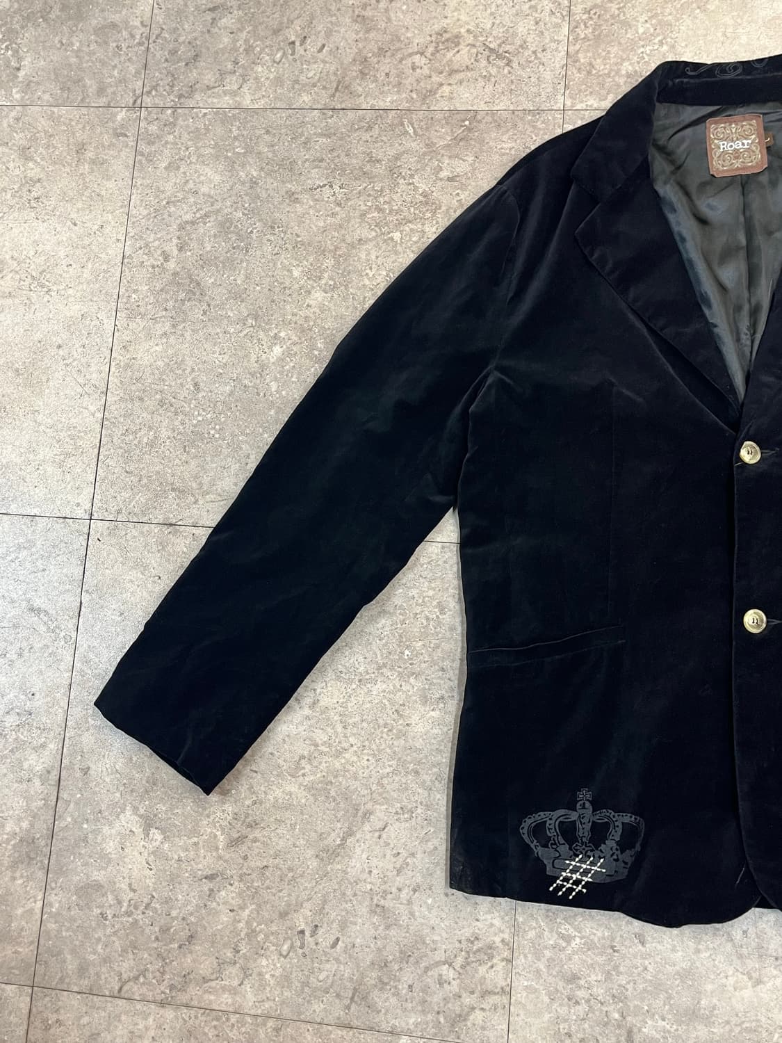 빈티지 벨벳 자켓 블랙 L #csz2141 상품이미지4