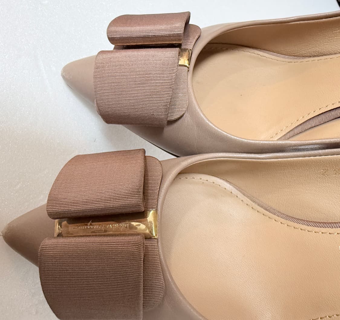 Salvatore Ferragamo 페라가모 바라 리본펌프스 베이지230 상품이미지6