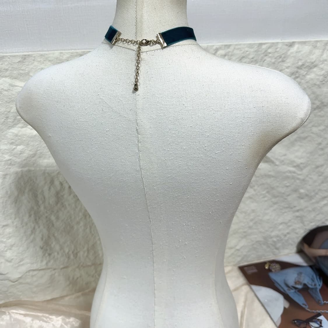 빈티지 미국 Baublebar 터키석 호수 그린 벨벳 초커 목걸이 상품이미지3