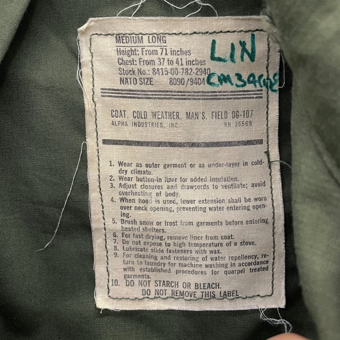 M/L 80s 알파 인더스트리 M65 필드 자켓 오리지널 야상 상품이미지9