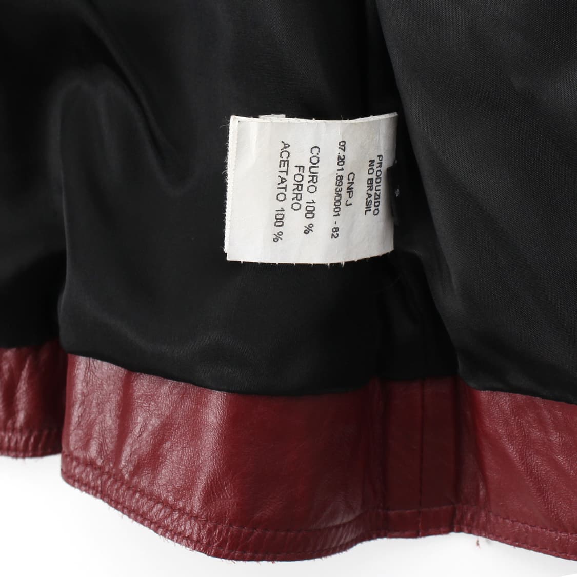 PZA 빈티지 버건디 레드 리얼 가죽 지퍼 크롭 자켓 상품이미지7