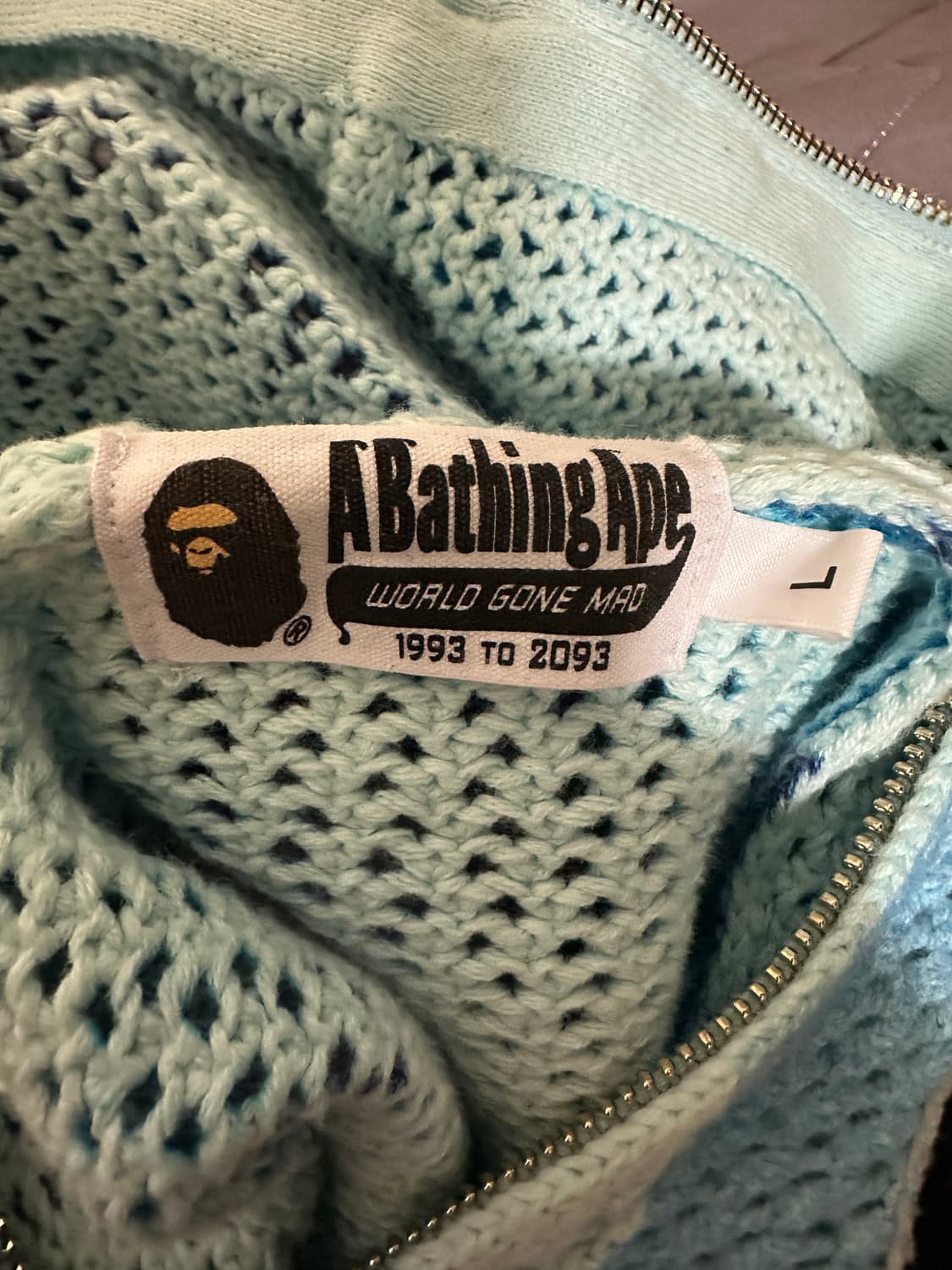 A BATHING APE (베이프) 샤크 메쉬 후드집업 블루 카모 L 사 상품이미지4